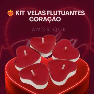 Kit Velas Flutuantes Coração